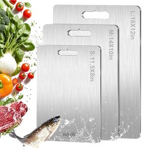 Titanium Cutting Board Set of 3,100% Pure Titanium Cutting Boards for Kitchen, 2025 New Double Sided Food-Grade Chopping Board for Cutting Meat Vegetable Fruit