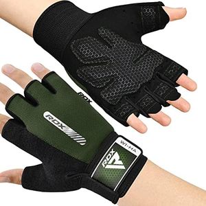 RDX Weight Lifting Gloves Gym Fitness Workout, Anti Slip Padded Ultra Ventilated, Bodybuilding Strength Training HIIT WOD Exercise, Half Finger Men Women Cycling Rowing Climbing