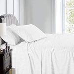 Wamsutta Damask Stripe 500-Thread-Count PimaCott King Sheet Set in White