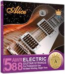 Alice Electric Guitar Strings, Alloy Steel and Nickel Steel Winding Guitar Strings with Ball-End, Comfortable Feel and Bright Tone, Regular Light 10-46, Ideal for Professional Players, Sliver Color