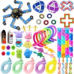 Fidget Toys Pack, 50 Pcs Sensory Fidget Toys Set, Stress Anxiety Relief Squishy Fidget Toy for ADHD Autism Autistic Kids Adults, Party Bag Fillers Birthday Gifts for Teen Children Adult