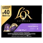 L'OR Espresso Lungo Profondo Coffee Pods x40 Intensity 8 (Pack of 1, Total 40 Capsules)