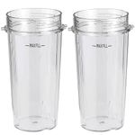 16oz Smoothie Cups Replacement Parts Compatible with Nutri Ninja Blender BL660C BL663 BL772 BL773CO BL740 BL770 BL771 BL780 BL810 BL820 BL830, Blender Accessories for Nutri Ninja 6 Fins Blade (2 Pack)