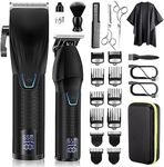 Karrte Professional Hair Clippers and Trimmer Kit for Men, Barber Clipper Set Cordless Hair Cutting, Beard Trimmer Grooming Haircut Kit