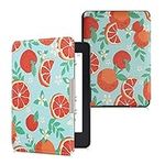 kwmobile Case Compatible with Amazon Kindle Paperwhite Case - eReader Cover - Orange Fruits Orange/Blue/White