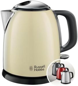 Russell Hobbs Colours+ 24994-70 Kettle [1.0 L] Stainless Steel Cream (2400 W, Quick Boil Function, Removable Limescale Filter, External Water Level Indicator, Small Travel Kettle)