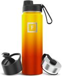 IRON °FLASK Sports Water Bottle - 22 Oz 3 Lids (Wide Spout Lid), Leak Proof - Stainless Steel Gym & Sports Bottles for Men, Women & Kids - Double Walled, Insulated Thermos, Mothers Day Gifts for Mom