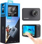 AKASO V50 Pro Native 4K/30fps 20MP WiFi Action Camera - EIS Touch Screen Adjustable View Angle 30m Waterproof Camera Support External Mic Remote Control Sports Camera with Helmet Accessories Kit