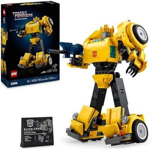 LEGO Icons Transformers Bumblebee - Figurine Robot Culte pour Adultes - Set de Construction Détaillé sur Le Thème du Cinéma pour Les Fans de Science-Fiction - Se Transforme en Véhicule 10338
