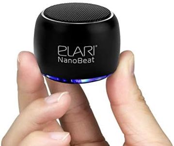 Elari Nanobeat - Mini Cassa Bluetooth Potente con Microfono, Robusta Custodia in Metallo, Luce LED, 5 Ore di Riproduzione, Collegare Due Dispositivi per il Suono Surround Stereo (black)