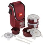 CELLO MF Click Polypropylene Lunch Box Set, 300ml, 4-Pieces, Brown