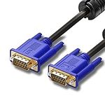 VGA to VGA Cable 1.5m, 15 Pin 1080P Full HD SVGA Lead Computer Monitor Cable with Ferrite Cores, Gold Plated VGA Male to Male Cable for Laptop, Computer, PC, Projector, Monitor, HDTV, More (1.5M)