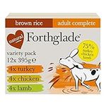 Forthglade Complete Natural Wet Dog Food - Brown Rice & Vegetables Variety Pack (12 x 395 g) Trays - 4 x Turkey, 4 x Lamb and 4 x Chicken