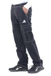 Skooper Nylon Lycra Stretchable Loose fit Cargo Track Pant for Men (M, Black)