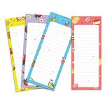 Magnet Notepads for Refrigerator 4-Packs to Do List Notepad for Grocery List, Shopping List, Magnetic Memo pad, 60 Sheets per Pad - 3.5 x 9 Inch of Each