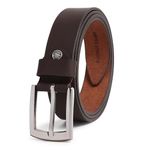 HAYES LONDON Genuine Leather Belt for Men, Original Top Grain Formal and Casual Belt, Lifetime Leather Warranty (32, Midnight Brown)