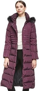 Orolay Women's Winter Long Down Jacket with Fur Hood Raglan Sleeve Coat Quilted Comfort Jacket Navy XXL