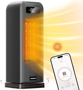 MORENTO Smart Space Heater, Portable Heater with Thermostat, Space Heaters for Indoor Use, Smart Control, 1500W Electric Heater, Quiet Smart Heater for Office Bedroom Home (Aterrimus)