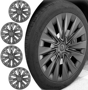 Arcoche Hubcaps Wheel Cover for 2020-2024 Model Y 19 inch 4PCS ABS Rim Protect Wheel Covers Replacement Compatible with Model Y Accessories(Matte Black)