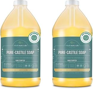 WHOLENATURALS EWG Verified & Certified Palm Oil Free, Castile Liquid Soap - 1 gallon (0.5 gallon x2) Unscented, Mild & Gentle Non-GMO & Vegan - Formulated with Carrier Organic Oils
