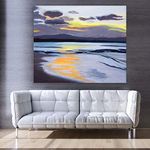 Inephos A Calm Evening - Nature Theme Beautiful Framed Canvas Wall Painting (Multicolour, 85cm X 70cm)