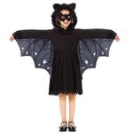 RMMD Bat Costume for Kids Girls Halloween Costumes Include Black Bat Dress Mask Kids Dress Up for Halloween Night Parade Role-play Theatre Performances Theme Party S