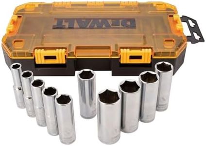 DEWALT DWMT73814 SAE Drive Deep Socket Set (10 Piece), 1/2"