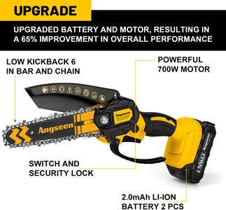 Brushless Mini Chainsaw 6-Inch – Lightweight Cordless Electric Saw