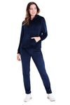 CityComfort Womens Tracksuit Zip Up Velour Sweatsuit Hoodie Joggers 2 Piece Set (Navy, M)