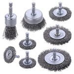 Mixiflor Wire Brush for Drill, 8 Pcs Wire Wheel Brush Cup Set, Wire Wheel for Drill 1/4 Inch Arbor, Drill Wire Brush Cup Brush for Cleaning Rust, Wire Wheel Brush Drill Attachments