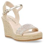 Anne Klein Women's Wella Wedge Sandal, Platinum, 10.5