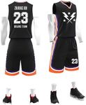 DVGEY Custom Basketball Jerseys Any Name Number Team Logo-Basketball Jerseys for Men/Women/Kids/Adult Basketball Uniform Set