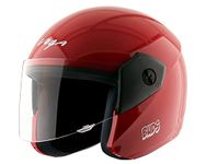 Vega Junior Buds ISI Certified Lightweight Open Face Helmet for Kids/Youth/Women /with Clear Visor(Red, Size:XS)