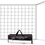 AEUNIV Volleyball Net, 9.5m x 1m, Polyester, Black and White, Steel Cable, Reinforced Straps, Indoor Outdoor Game (Net Only)