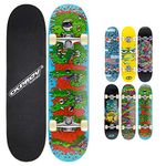 Osprey | Complete Skateboard 31 x 8-inch, Double Kick 9 Ply Chinese Maple Deck for Kids, Teens Adult and Beginners, Slime, Multiple Designs