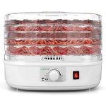 NutriChef Food Dehydrator Machine, Dehydrates Beef Jerky, Meat, Food, Fruit, Vegetables & Dog Treats, Great for at Home Use, Includes 5 Trays