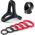 Silicone Cock Rings Kit for Men Erection - Adjustable Soft Stretchy Penis Rings Set Male Sex Toys Training Set for Men's Sexual Wellness Stay Harder Longer Sweater 20AG1-14