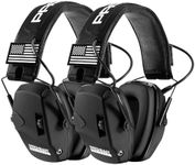 PROHEAR 2 Pack Electronic Ear Protection for Shooting with 4X Sound Amplification, Gun Range Hearing Protection Muffs, NRR 23dB Noise Reduction Headphones for Hunting, Black and Black