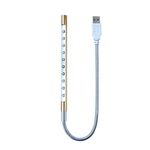 Storin 10 LED USB Keyboard Light Night Flexible Lamp for Reading Notebook Laptop Plug and Play Golden