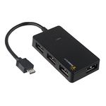 MakerSpot Accessories 4-Port Micro USB OTG Hub High Speed Sync and Extension Cable Adapter Works with Raspberry Pi 2 3 Pi Zero W/Windows/Android/Raspbian Jessie Tablet, Linxu