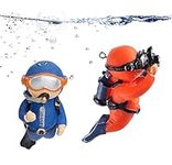 Taicols 2 Pack Fish Tank Decorations, Fish Tank Floating Diver Decorations, Suitable for All Kinds of Fish Tanks and Aquariums Aquarium Diver Ornament, Cute Little Diver Aquarium