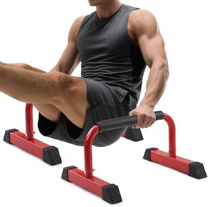 Push Up Bar, 700 LBS Potable Dip Bar with EVA Handle for Home GYM Gymnastics Calisthenics Equipment Apartment Courtyard Balcony Exercise Fitness Upper Body Arm Back Man Woman Kid(Red)