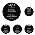 NYX Professional Makeup Mineral Finishing Powder, Loose Format, Matte Finish, Oil Absorbing, Vegan Formula, Shade: Light/Medium (Pack of 5)