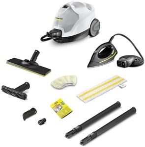 Kärcher Dampfreiniger SC 4 EasyFix Iron, Dampfdruck: 3,5 bar, Aufheizzeit: 4 min., Leistung: 2.000 W, Flächenleistung: 100 m², 2-Tank-System: 0,5 l + 0,8 l, Bodendüse EasyFix, Dampfdruck-Bügeleisen