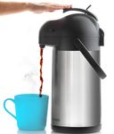 Thermal Coffee Carafe 74Oz, Keeps Coffee Hot for 12Hrs & Cold for 24Hrs, Stainless Steel Coffee Airpot for Hot Drinks, Easy One-Handed Dispensing for Office, Home, Party, Durable Coffee Server Airpot