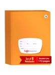 TARGET PUBLICATIONS Small Notebooks Double Line GSM 57 Copy Writing Books with 172 Pages in Each Book | Brown Cover -Combo of 6