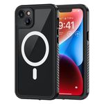 Lanhiem for iPhone 14 Magnetic Case, IP68 Waterproof Dustproof Shockproof Case with Built-in Screen/Lens Protector Compatible with Magsafe, Full Body Rugged Protective Cover for iPhone 14 (Black)