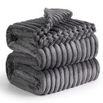 Bedsure King Size Blanket for Bed - Super Soft Cozy Blankets for Winter, Large Bed Blankets for King Size Bed, Dark Grey Blankets, 108x90 Inches