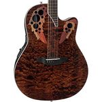 Ovation CE44P-TGE Celebrity Elite Plus Mid Depth Acoustic-Electric Guitar, Tiger Eye