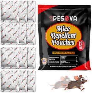 Pesova Mouse Repellent Pouches, Natural Rodent Repellent for Home, Car, RV, Garage, and Storage-Peppermint Scented Mice Repellent, Long-Lasting Indoor & Outdoor Rodent Defense (12 Pack)